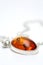 Silver necklace with Amber inlay