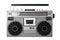 Silver old-school ghetto blaster or boombox with clipping path