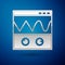 Silver Oscilloscope measurement signal wave icon isolated on blue background. Vector