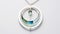 Silver Oval Pendant With Green, Blue, And White Glass - Charles Rennie Mackintosh Style