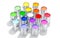 Silver Paint Buckets - Color wheel - 3D Rendering