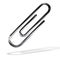 Silver paper clip isolated over white