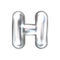 Silver perl foil balloon, inflated alphabet symbol H