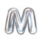 Silver perl foil balloon, inflated alphabet symbol M