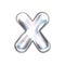 Silver perl foil balloon, inflated alphabet symbol X