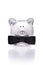 Silver piggy bank with bow tie