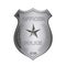 Silver Police Officer Badge. 3d Rendering