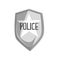 Silver police security badge cartoon vector Illustration