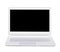 Silver portable ultra thin laptop. Isolated. Front view.