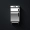 Silver Refrigerator icon isolated on black background. Fridge freezer refrigerator. Household tech and appliances. Long