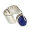 Silver ring with lapiz lazuli