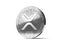 Silver Ripple XRP coin isolated white background. new virtual money 3D rendering