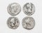 Silver Roman coins 4-5 century AD, rough work, small portraits emperors