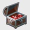 Silver Royal treasure chest full of rubies