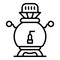 Silver samovar icon, outline style