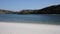 Silver Sands of Morar beautiful white sand beach in Scotland clear turquoise sea on the coastline from Arisaig to Morar pan