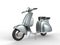 Silver scooter parked