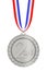 Silver Second Place Winners Medal with Ribbon. 3d Rendering