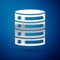 Silver Server, Data, Web Hosting icon isolated on blue background. Vector