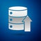 Silver Server, Data, Web Hosting icon isolated on blue background. Vector Illustration