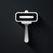 Silver Shaving razor icon isolated on black background. Long shadow style. Vector