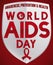 Silver Shield with Red Ribbon and Message for World AIDS Day, Vector Illustration