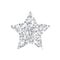 Silver Shimmering Stars on White Background with Free Space. Whi