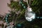 Silver shiny christmas decorative globe