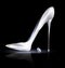 Silver shoe and crystal