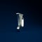 Silver Signal horn on vehicle icon isolated on blue background. Minimalism concept. 3d illustration 3D render