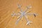 Silver snowflake from tinsel. xmas decor shop. handmade decoration. diy decoration. home decor. happy new year. merry christmas.