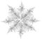 Silver snowflake on white background