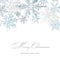 Silver Snowflakes Christmas Greeting Card, Vector Background