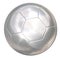 Silver soccer ball on white