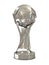 Silver soccer trophy with stars