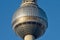 Silver sphere of Fernsehturm TV tower in Berlin, Germany