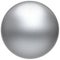 Silver sphere round white button ball basic matted metallic