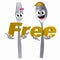 Silver Spoon fork character with free sign symbol