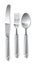 Silver spoon, fork and table knife