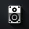 Silver Stereo speaker icon isolated on black background. Sound system speakers. Music icon. Musical column speaker bass