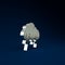 Silver Storm icon isolated on blue background. Cloud and lightning sign. Weather icon of storm. Minimalism concept. 3d