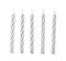 Silver striped birthday candles on white