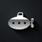 Silver Submarine toy icon isolated on black background. Long shadow style. Vector