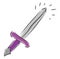 Silver sword with purple handle vector illustration