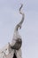 Silver Thai naga gable apex with sky, Lanna style