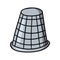 Silver thimble for a seamstress, vector cartoon