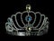 Silver tiara on the black background