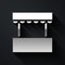 Silver Ticket box office icon isolated on black background. Ticket booth for the sale of tickets for attractions and
