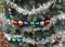 Silver tinsel garlands Christmas tree ball ornaments