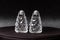 Silver tipped crystal salt and pepper shakers